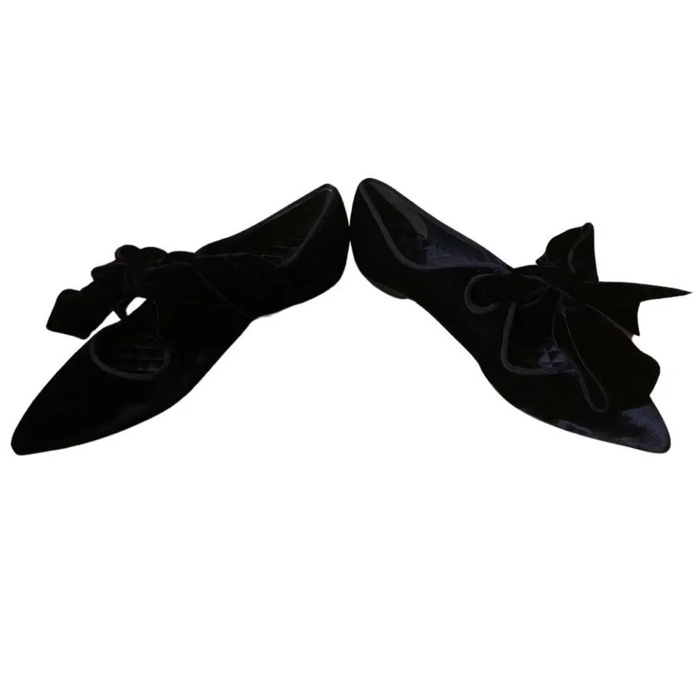 NIB Tory Burch Clara Oversized Bow Velvet Flats US 6.5